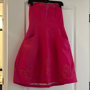 Pink Lily Pulitzer Strapless summer dress